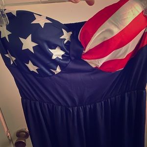 NWOT! American Flag strapless dress! Size L/XL